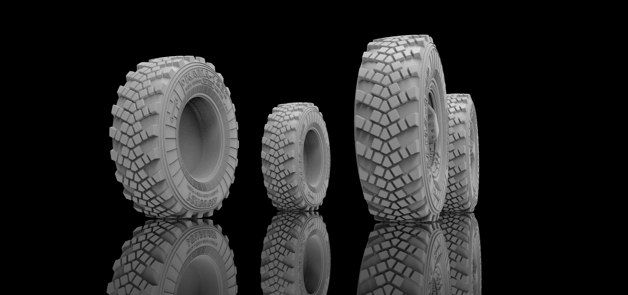 AM3637 Колеса под нагрузкой К-4350 Мустанг, 1/35