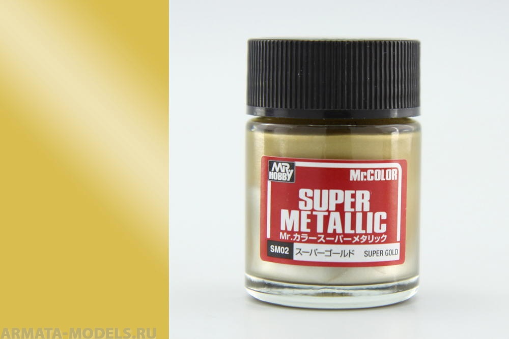SM02 Краска художественная т.м. MR. HOBBY 10 мл Super Gold