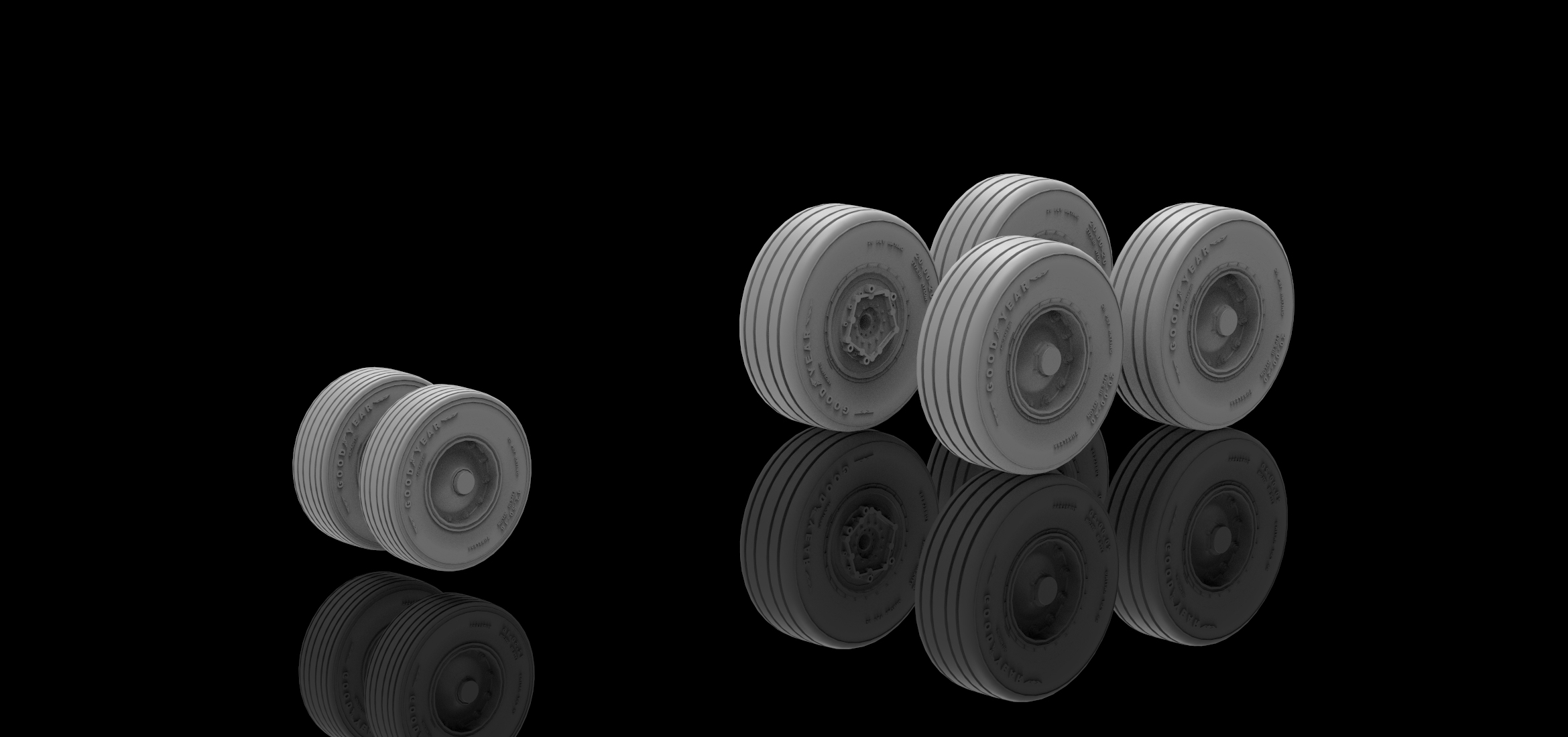 AM7292 Высокодетализированные колеса для C-130H без нагрузки