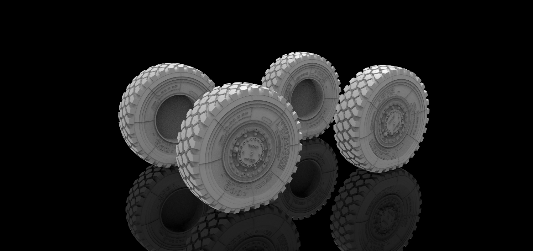 AM3623 Высокодетализированные колеса для Тайфун-ВДВ (4 шт.).