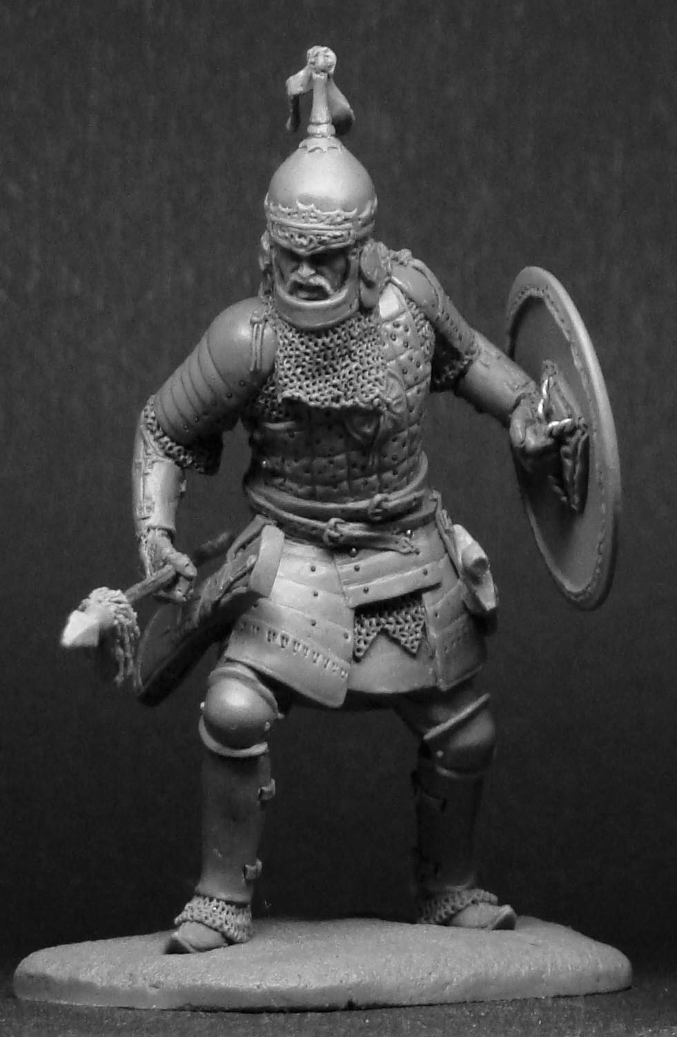 CHM-54047(М). Татаро-монгольский воин с копьем, 14 век. 54 мм. Материал - белый металл. Chronos Miniatures