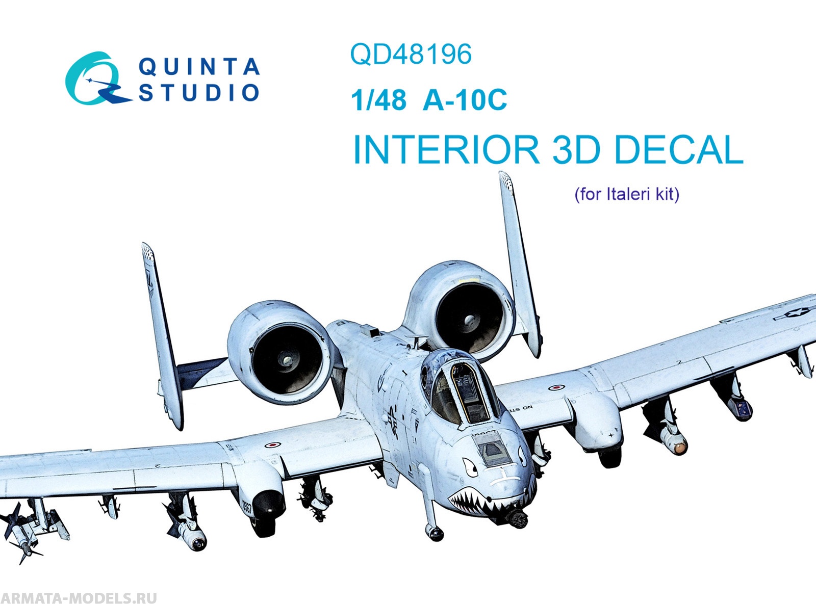 QD48196 3D Декаль интерьера кабины A-10C (Italeri)