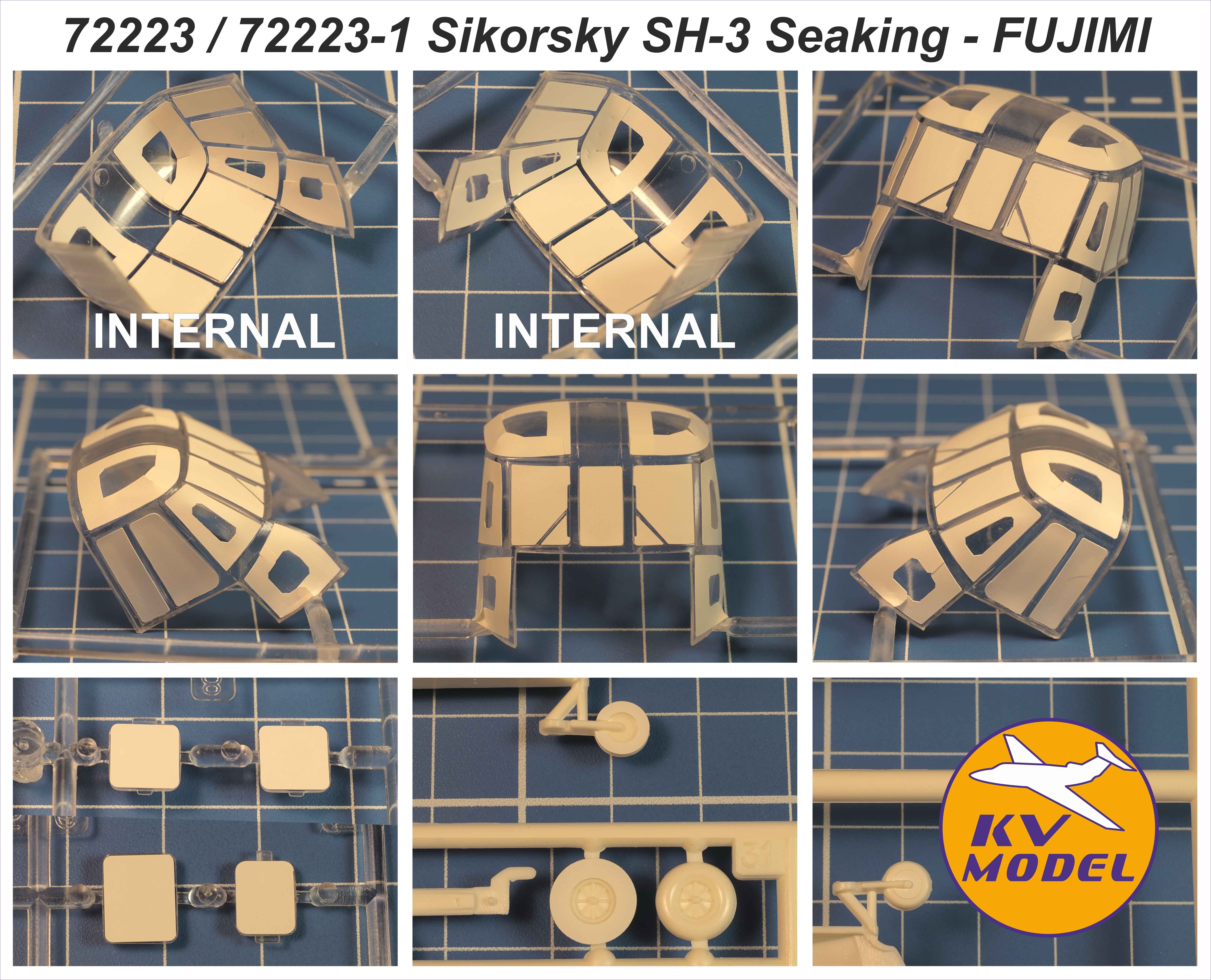 72223KV Окрасочная маска Sikorsky SH-3H, CH-3, HSS-2B, HAR Mk.3 / Westland Seaking Mk.41 (FUJIMI #27029, #72073, #72072, #27041, #7A30, #Q6-1000, #Q7-1000, #31006 / Scale Craft # 7A31, #7A28, #7A29) + маски на диски и колеса