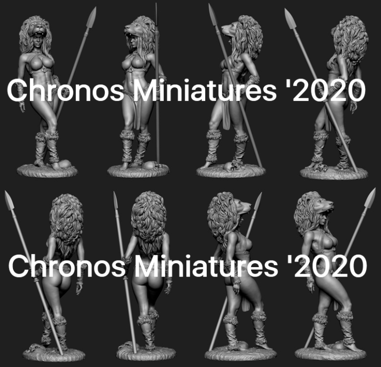 CHM-75047. Миры Фэнтези: Дикарка. 75 мм. Материал - смола. Chronos Miniatures