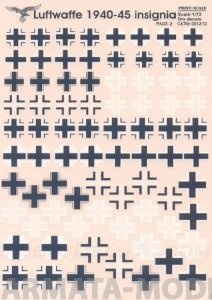 PS0012-72  Декаль сухая Кресты Luftwaffe 1939-45