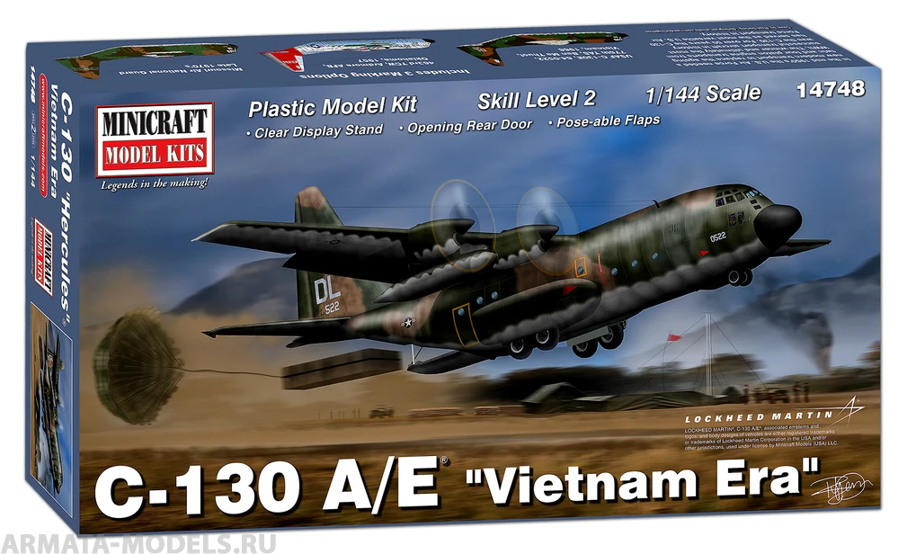 14748 Транспортный самолет C-130E "Hercules" война во Вьетнаме MINICRAFT