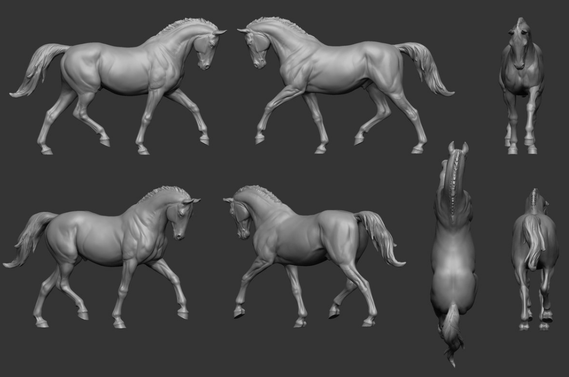 CHM-54140. Животные: Лошадь №4. 54 мм. Материал - смола. Chronos Miniatures