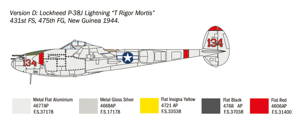 1446ИТ P-38J LIGHTNING (10013160/241120/0671781, КОРЕЯ, РЕСПУБЛИКА) Italeri