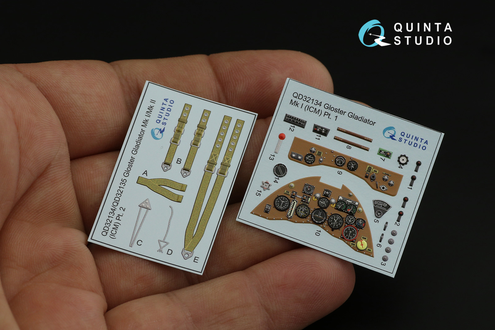 QD32134 3D Декаль интерьера Gloster Gladiator Mk I (ICM)