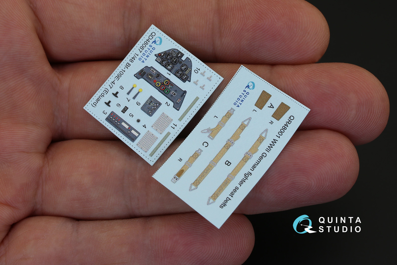 QD48087 1/48 3D Декаль интерьера кабины  Bf 109E-4/E-7 (для модели Eduard) Quinta Studio