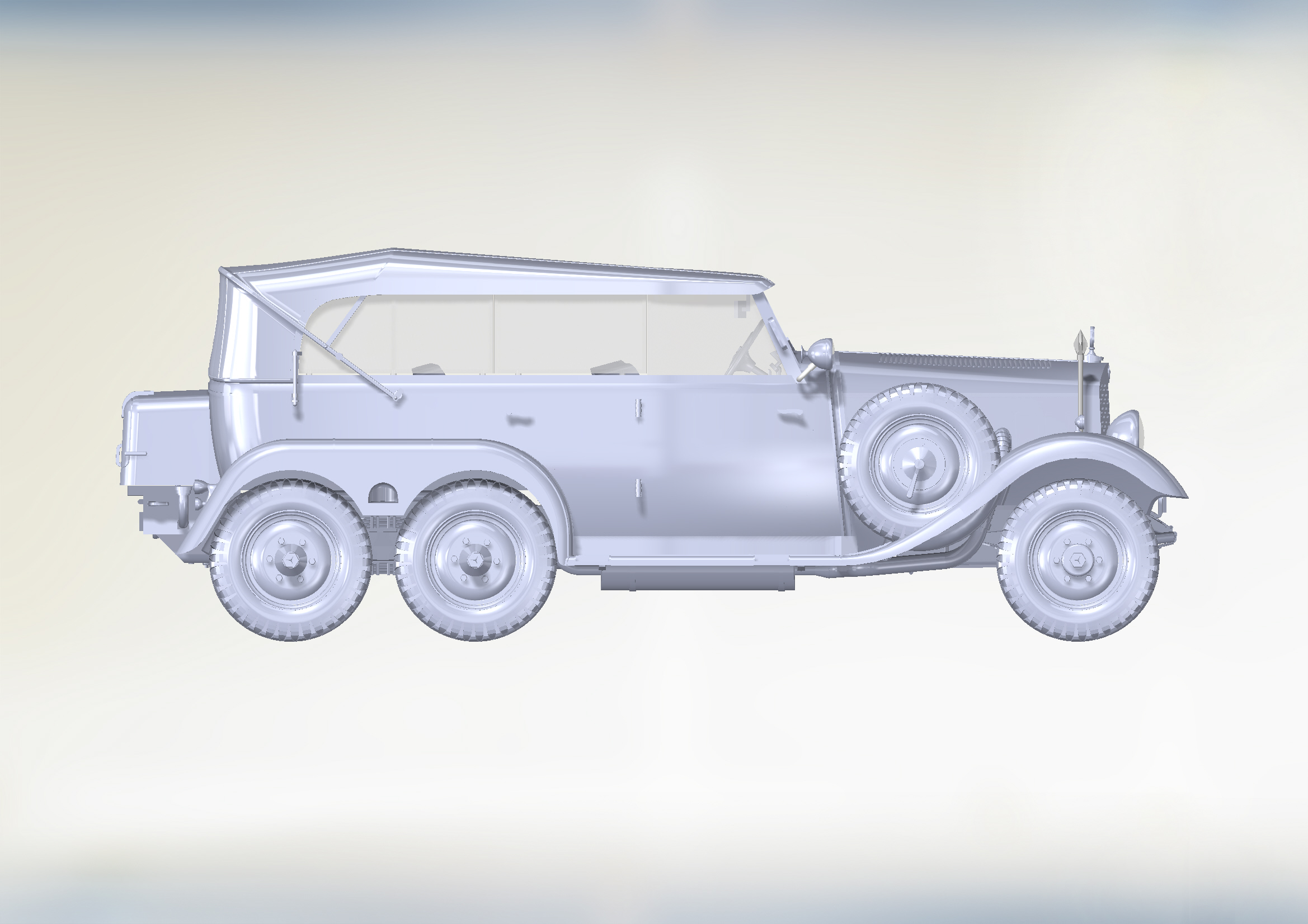 35532 Typ G4 (W31) с раскрытым тентом Германский пассажирский автомобиль II МВ ICM