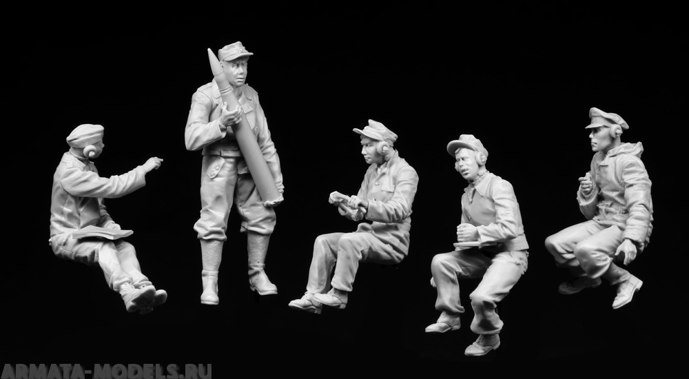 3086STAL King Tiger crew in action 5 фигурок Stalingrad