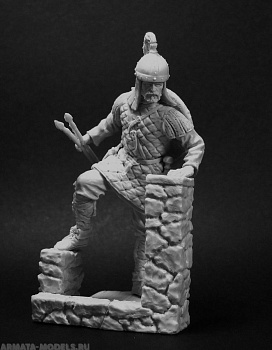 CHM-54042(M). Византийский легковооруженный воин, 10-11 века. 54 mm. Материал - белый металл.