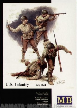 Набор фигурок MB3521 Фигуры Американская пехота 1944 года Master Box (MB)