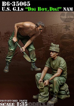 B6-35065 US G.I.s Dig Boy, Dig!