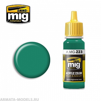 AMIG0223 Ammo Mig Акриловая краска INTERIOR TURQUOISE GREEN 17 мл