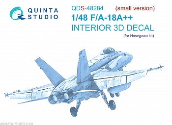 QDS-48284 3D Декаль интерьера кабины F/A-18A++ (Hasegawa) (Малая версия)