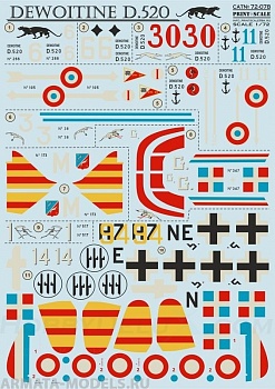 PS72-078 Декаль   Dewoitine D.520