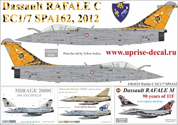 UR7233 Декали для Rafale C EC1/7 SPA162