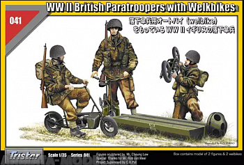 TS35041  Британские десантники с мотоциклами Welbike, набор 3 фигуры.