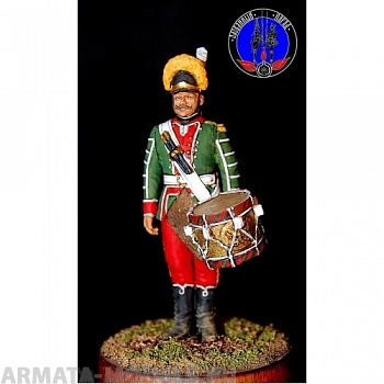 ОП.60.042 Фигура из белого металла  Барабанщик мушкетёрского полка, с 1786 по 1796 год. Россия 