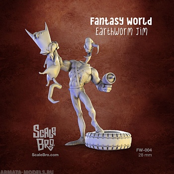 FW-005 Декоративная фигурка из пластика Earthworm Jim