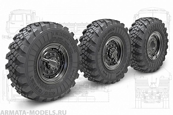 35202MIN Набор колес с просадкой Кама-1260 для автомобиля Камаз-5350 (Мустанг)  (6шт + запаска)