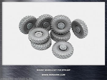 35061 БТР-60П набор раниих колес, 8шт  для моделей Трумпетер