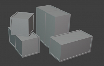 HE-35191 Миниатюра Ящики #2 3д печать