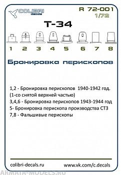 R 72001CD Смоляное дополнение Перископы для семейства Т-34 1/72