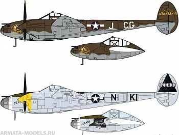 02225 Самолеты P-38H/J LIGHTNING EUROPEAN THEATRE (Two kits in the box)