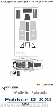 М72005CD Окрасочная маска Fokker D XXI (MPM) 1/72